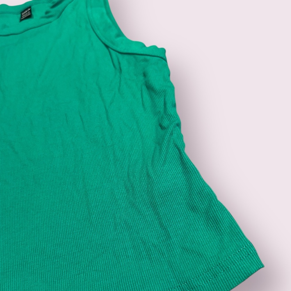 NWT Women's SHEIN Basics Emerald Green Ribbed Tank Top Size Large - Picture 2 of 7